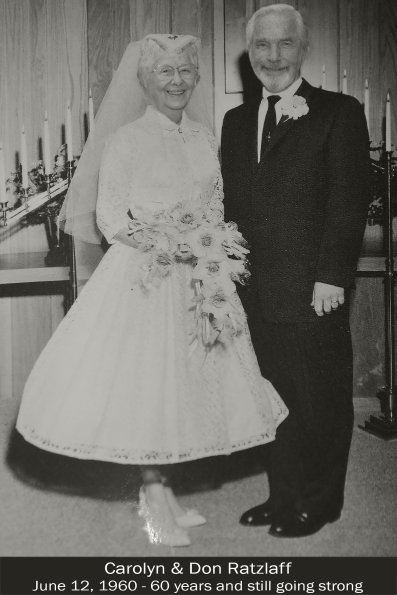 Don & Carolyn Ratzlaff wedding 60 yrs later-flat